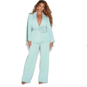 Ivy Park Mint Green Wide Leg Pant Suit 